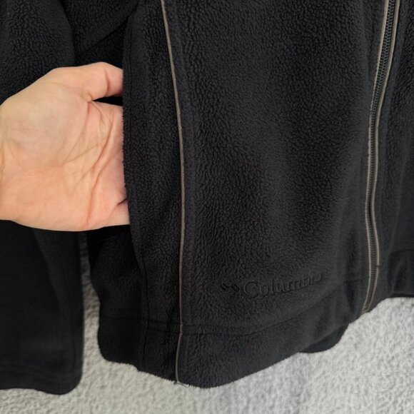 Columbia Full Zip Hooded Fleece Jacket Black/Grey - Picture 4 of 7